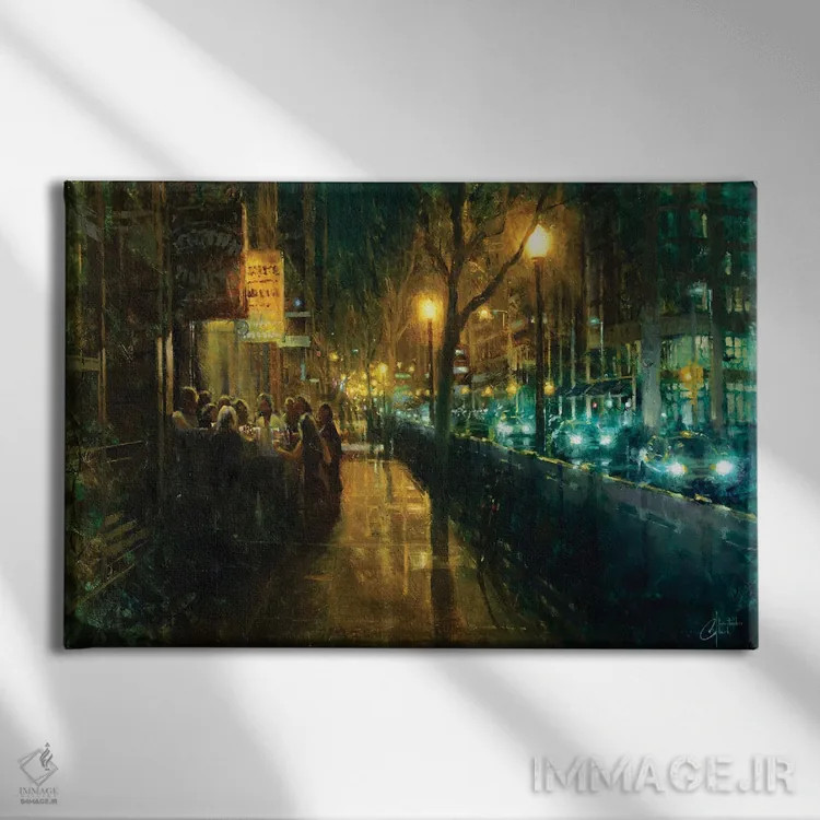 تابلو نوشیدنی در مرکز شهر اثر کریستوفر کلارک - نمای روبهرو روی دیوار