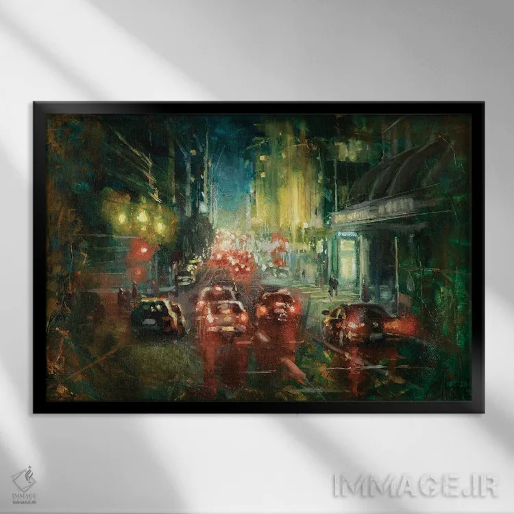تابلو سانفرانسیسکو شب I اثر کریستوفر کلارک - نمای قابدار مشکی