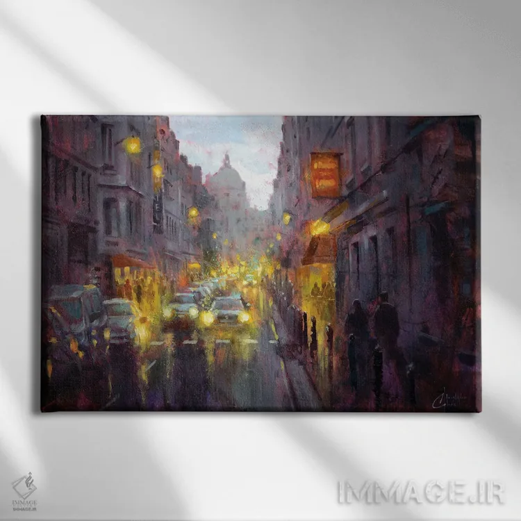 تابلو گرگ و میش در پاریس اثر کریستوفر کلارک - نمای روبهرو روی دیوار