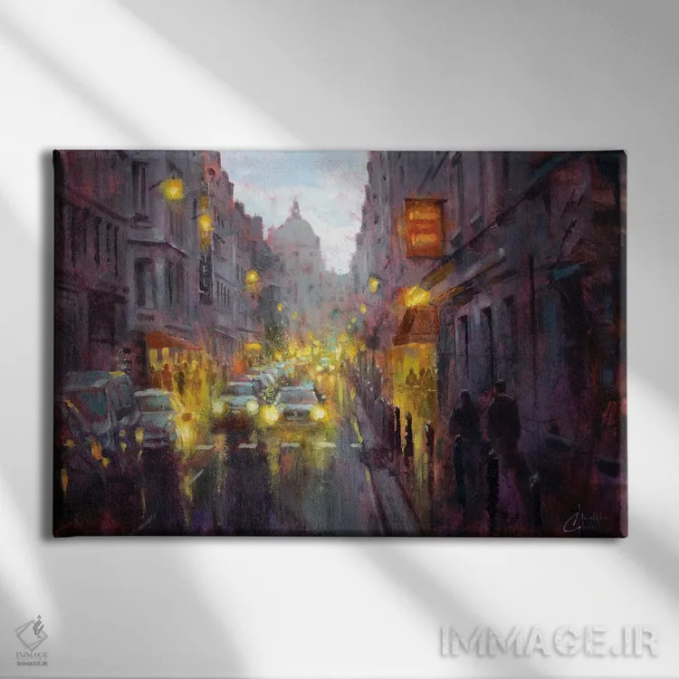 تابلو گرگ و میش در پاریس اثر کریستوفر کلارک - نمای روبهرو روی دیوار
