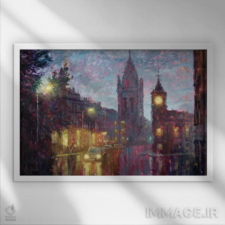 تابلو خیابان اباوربورگ اثر کریستوفر کلارک - نمای قابدار سفید