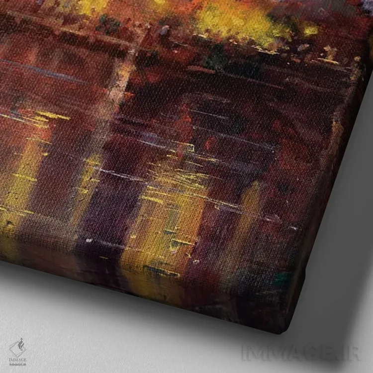 تابلو قلعهٔ ایتالیایی اثر کریستوفر کلارک - نمای نزدیک بافت بوم