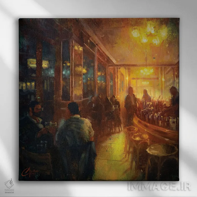 تابلو Bar I,پاریس، بار I اثر کریستوفر کلارک - نمای روبهرو روی دیوار