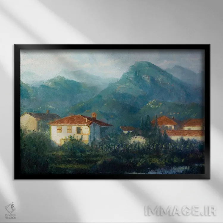 تابلو حومهٔ ایتالیا اثر کریستوفر کلارک - نمای قابدار مشکی