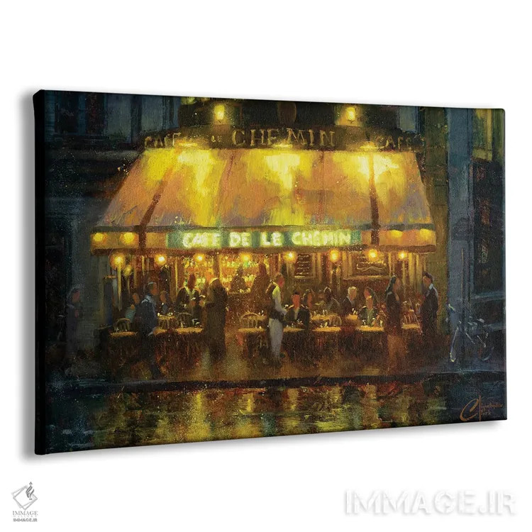 تابلو Cafe De Le Chemin,پاریس، کافه دو لو شمن اثر کریستوفر کلارک - نمای پرسپکتیو محصول