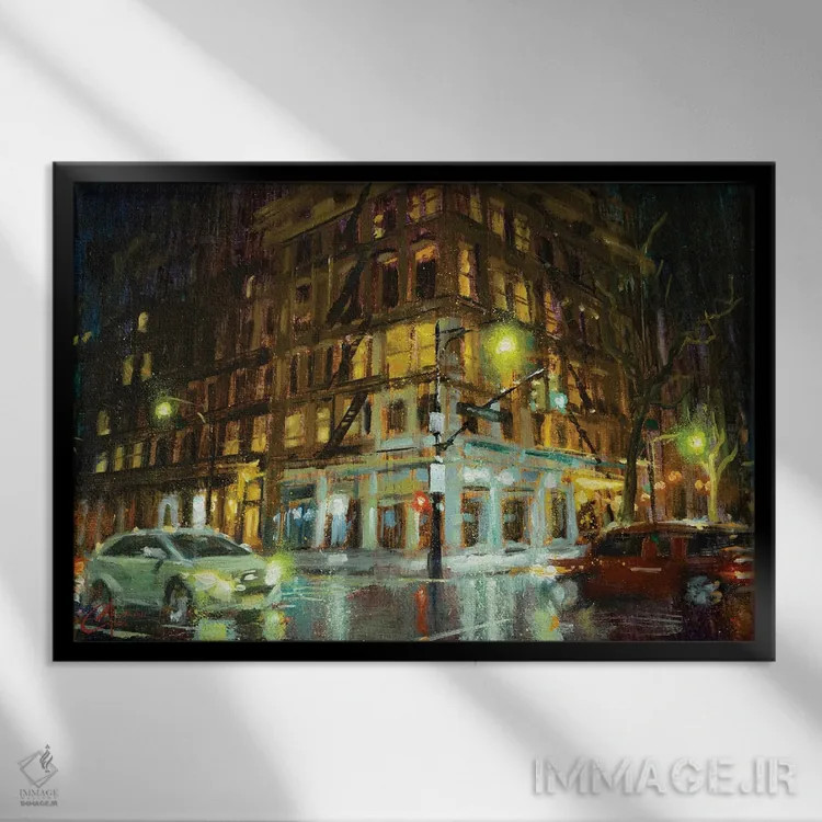 تابلو Corner II,نیویورک، نبش خیابان II اثر کریستوفر کلارک - نمای قابدار مشکی