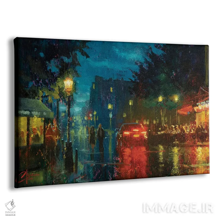 تابلو Rainy Street,پاریس، خیابان بارانی اثر کریستوفر کلارک - نمای پرسپکتیو محصول