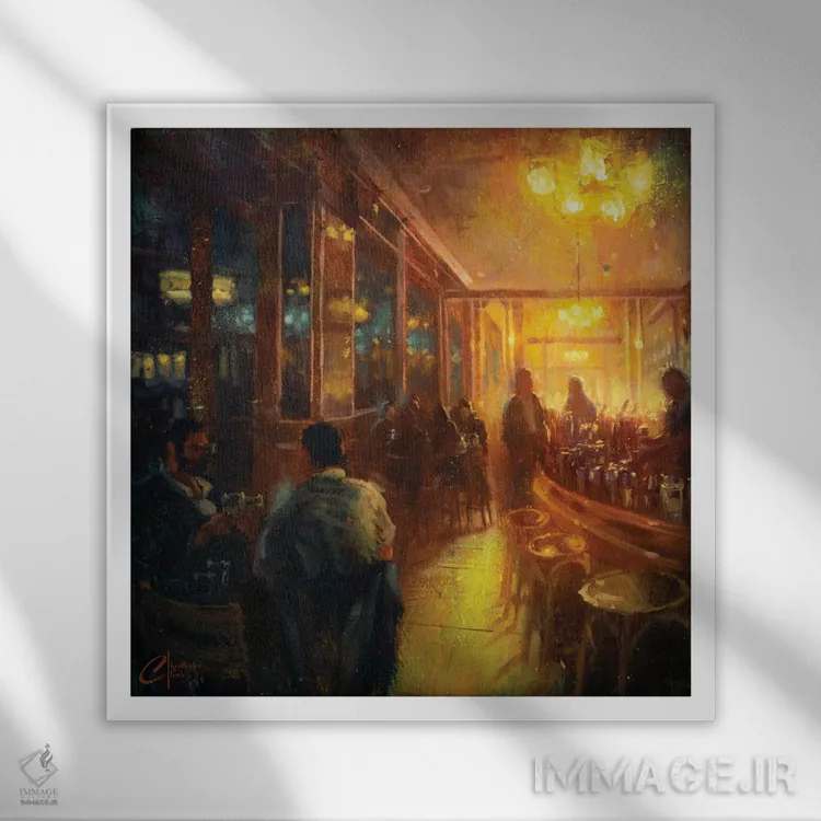 تابلو Bar I,پاریس، بار I اثر کریستوفر کلارک - نمای قابدار سفید