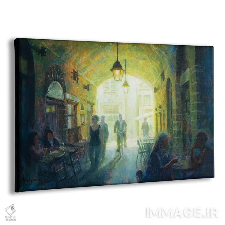 تابلو کافه راهرو اثر کریستوفر کلارک - نمای پرسپکتیو محصول