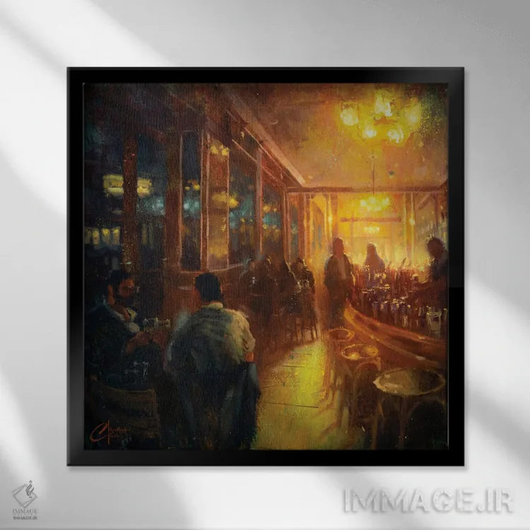 تابلو Bar I,پاریس، بار I اثر کریستوفر کلارک - نمای قابدار مشکی