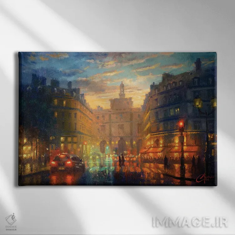 تابلو Hotel Du Louvre,پاریس، هتل دو لوور اثر کریستوفر کلارک - نمای روبهرو روی دیوار