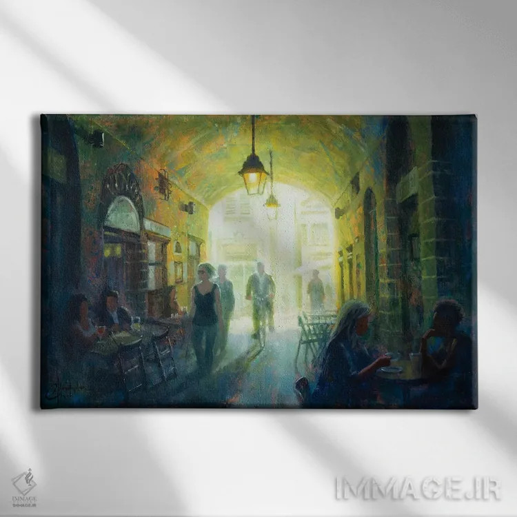 تابلو کافه راهرو اثر کریستوفر کلارک - نمای روبهرو روی دیوار