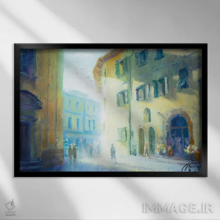 تابلو خیابان پیتسوییا اثر کریستوفر کلارک - نمای قابدار مشکی