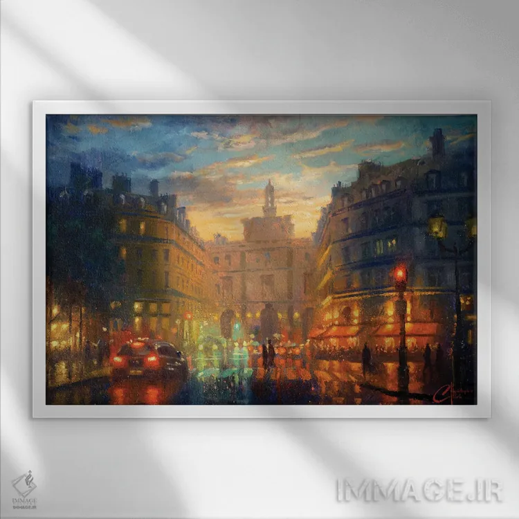 تابلو Hotel Du Louvre,پاریس، هتل دو لوور اثر کریستوفر کلارک - نمای قابدار سفید