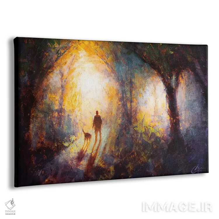 تابلو پیادهروی با سگ اثر کریستوفر کلارک - نمای پرسپکتیو محصول