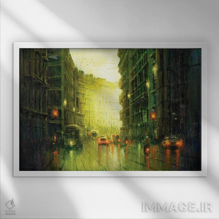 تابلو Large,خیابان میلان (سایز بزرگ) اثر کریستوفر کلارک - نمای قابدار سفید