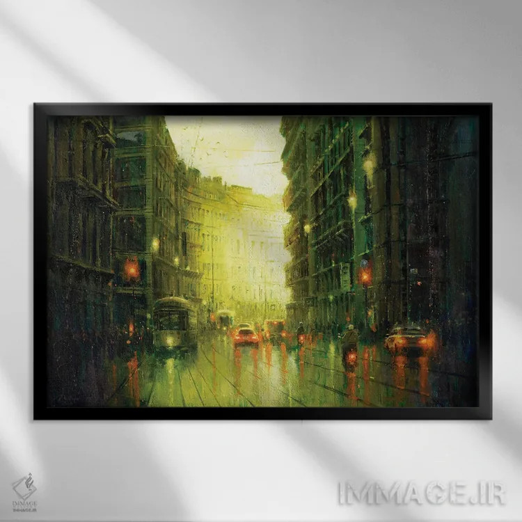 تابلو Large,خیابان میلان (سایز بزرگ) اثر کریستوفر کلارک - نمای قابدار مشکی