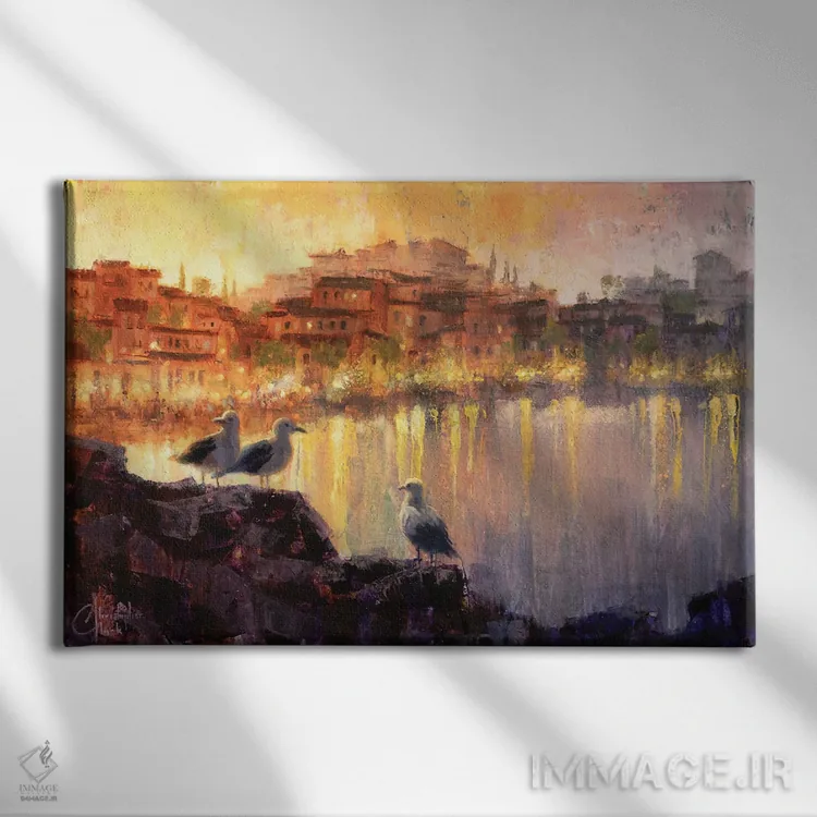 تابلو بندر فرانسه II اثر کریستوفر کلارک - نمای روبهرو روی دیوار