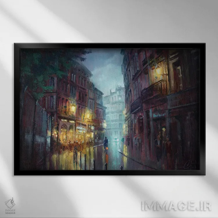 تابلو خیابان تولوز اثر کریستوفر کلارک - نمای قابدار مشکی