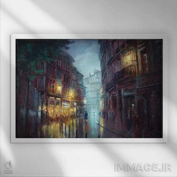 تابلو خیابان تولوز اثر کریستوفر کلارک - نمای قابدار سفید