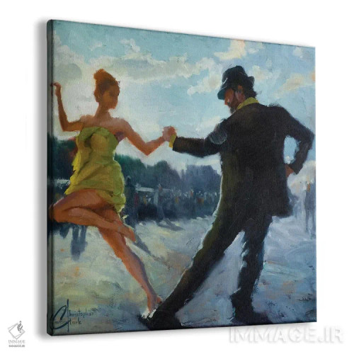 تابلو تانگو در میدان (رقص در میدان شهر) اثر کریستوفر کلارک - نمای پرسپکتیو محصول