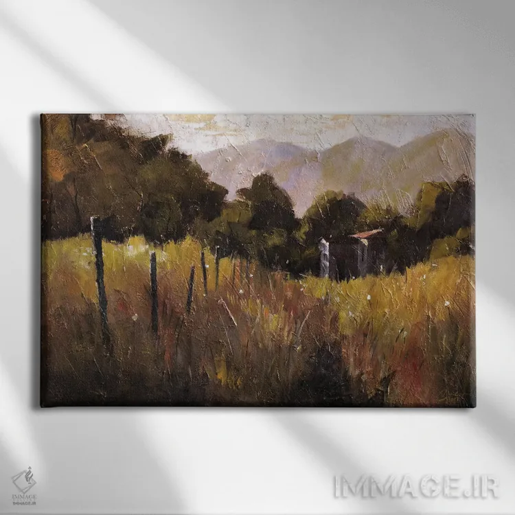 تابلو توسکانی، ایتالیا، پیادهروی به سوی مزرعهٔ گل رز II اثر کریستوفر کلارک - نمای روبهرو روی دیوار