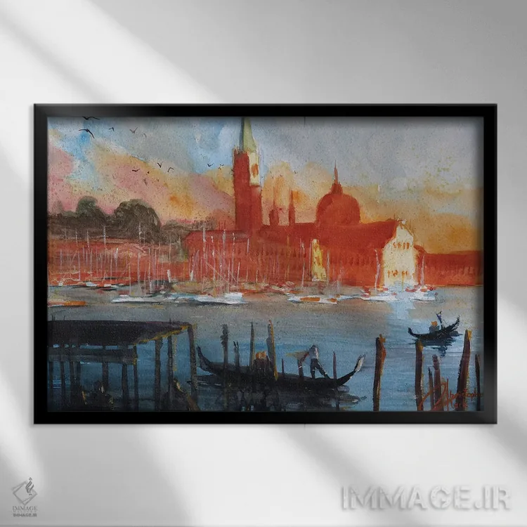تابلو ونیز، ایتالیا اثر کریستوفر کلارک - نمای قابدار مشکی