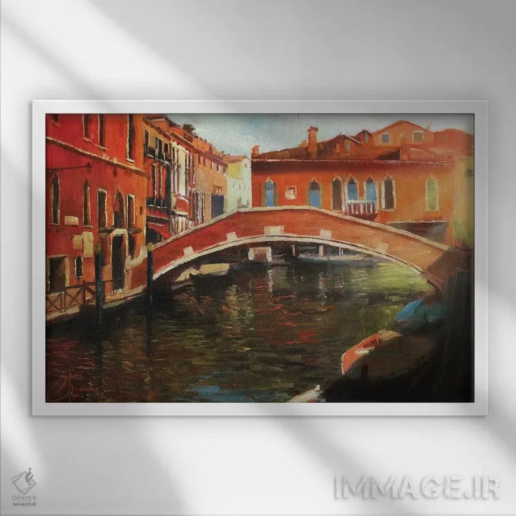 تابلو ونیز در بعدازظهر اثر کریستوفر کلارک - نمای قابدار سفید