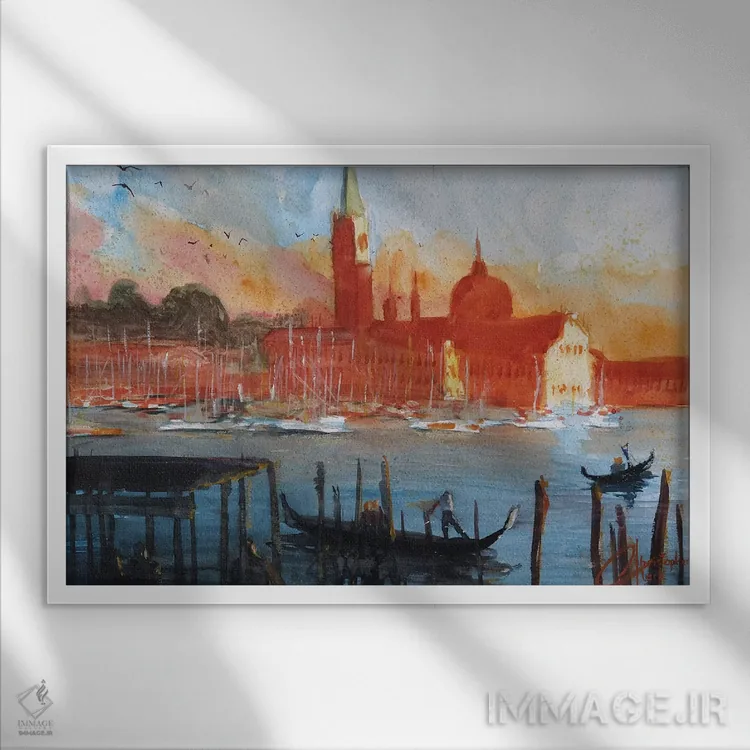 تابلو ونیز، ایتالیا اثر کریستوفر کلارک - نمای قابدار سفید