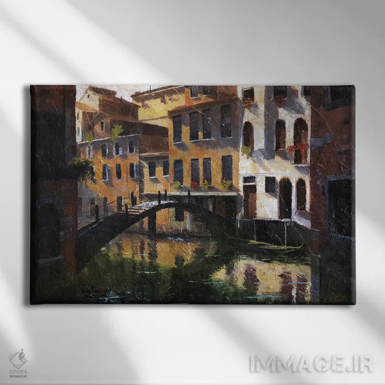 تابلو ونیز، ایتالیا، انعکاسهای آرام II اثر کریستوفر کلارک - نمای روبهرو روی دیوار