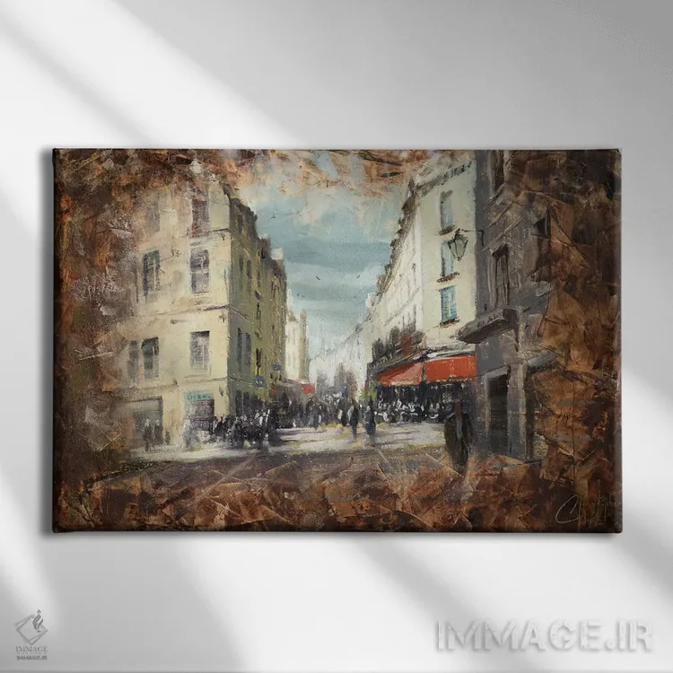 تابلو مطالعهٔ شکل انتزاعی اثر کریستوفر کلارک - نمای روبهرو روی دیوار