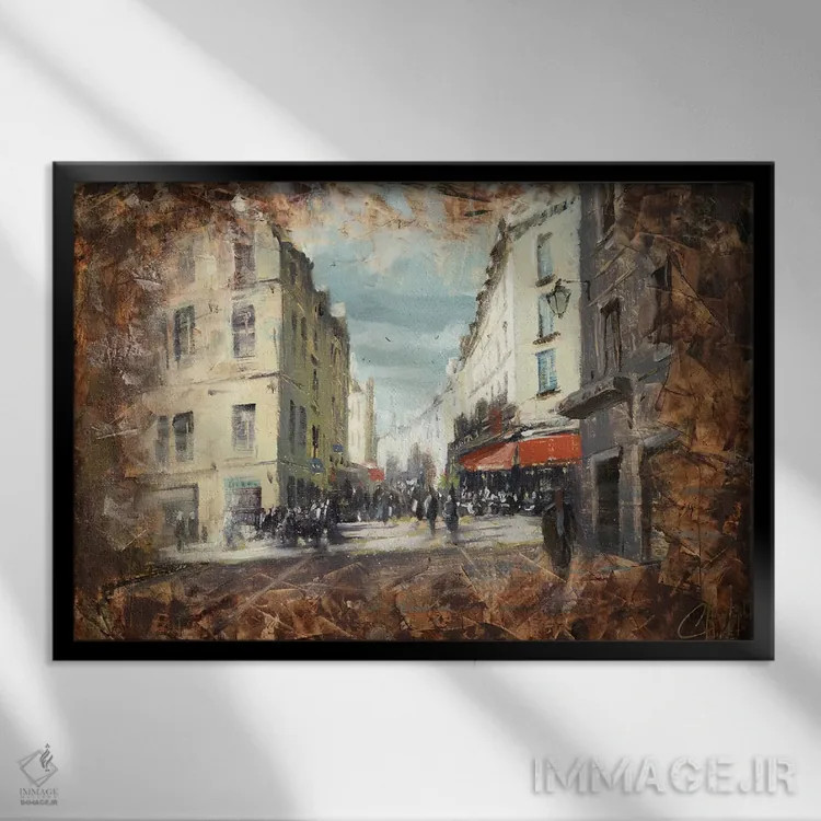 تابلو مطالعهٔ شکل انتزاعی اثر کریستوفر کلارک - نمای قابدار مشکی