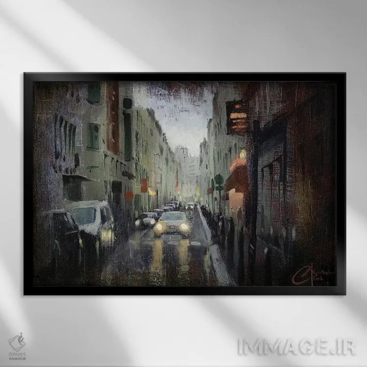 تابلو مطالعهٔ شکل انتزاعی اثر کریستوفر کلارک - نمای قابدار مشکی