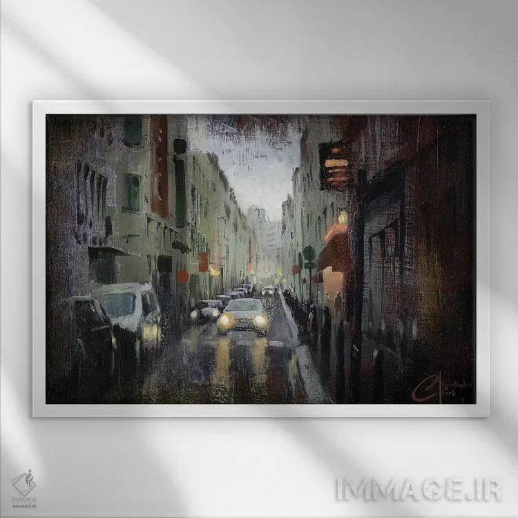 تابلو مطالعهٔ شکل انتزاعی اثر کریستوفر کلارک - نمای قابدار سفید