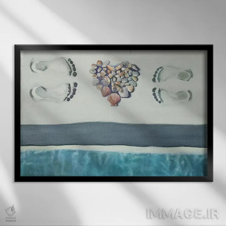 تابلو یافتن عشق در ساحل اثر کوری کلیفورد - نمای قابدار مشکی
