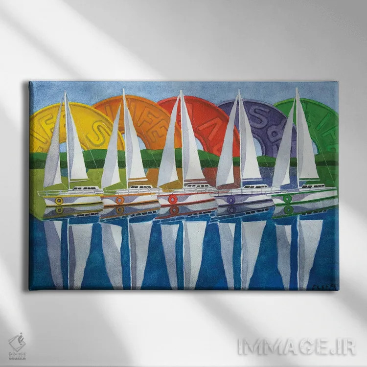 تابلو حلقهٔ نجات (یا: کسی که نجات میدهد) اثر کوری کلیفورد - نمای روبهرو روی دیوار