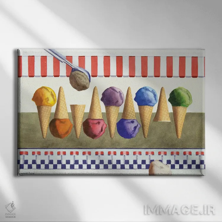 تابلو فروشگاه بستنی سنتی اثر کوری کلیفورد - نمای روبهرو روی دیوار