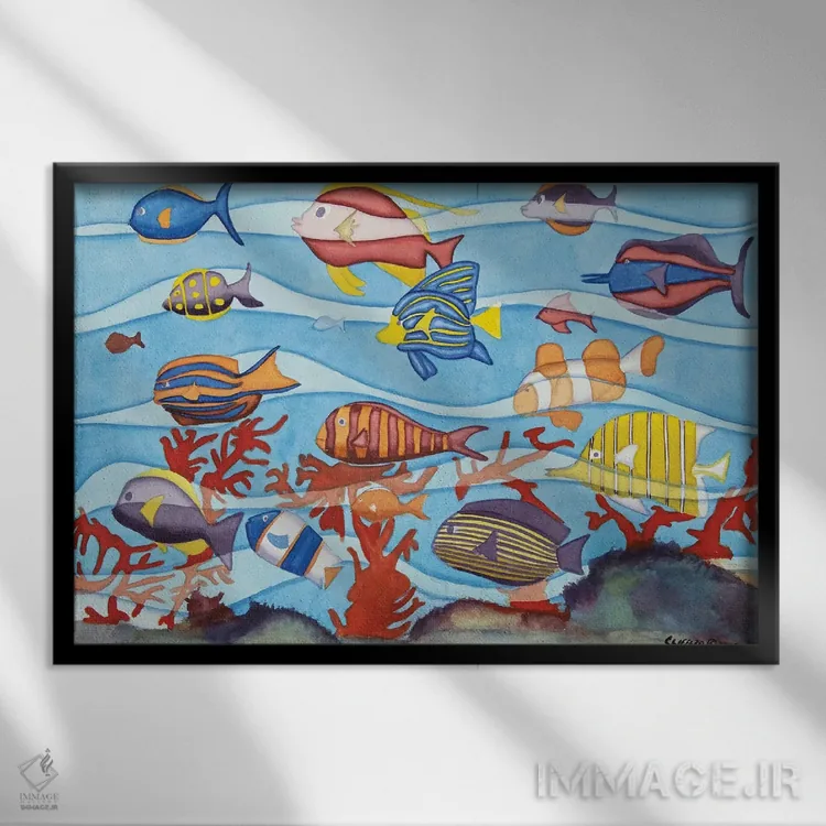 تابلو حرکت در اقیانوس اثر کوری کلیفورد - نمای قابدار مشکی