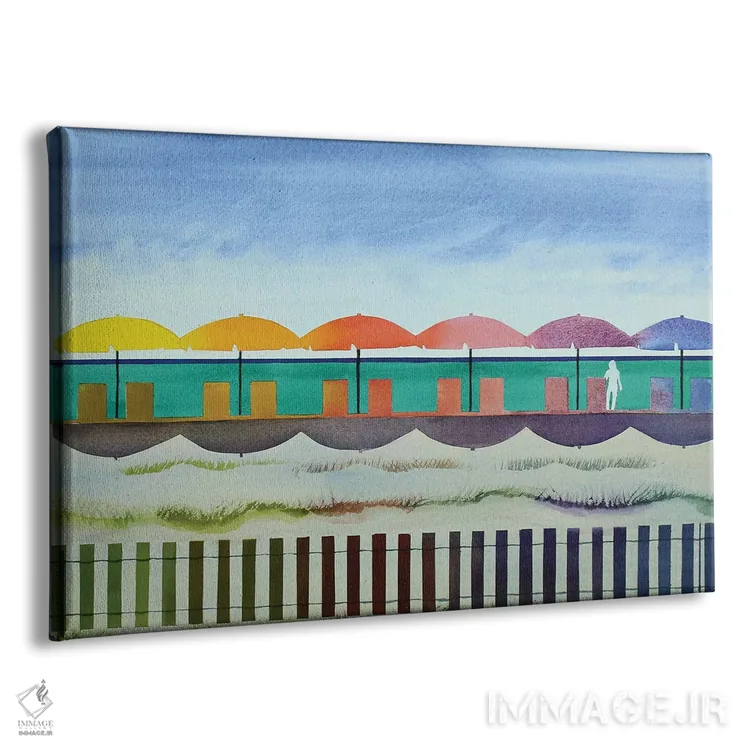 تابلو ساحل آبرنگی اثر کوری کلیفورد - نمای پرسپکتیو محصول