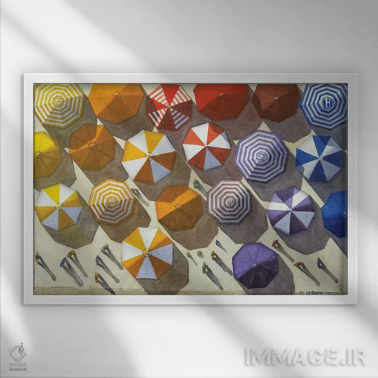 تابلو ساحل از بالا اثر کوری کلیفورد - نمای قابدار سفید