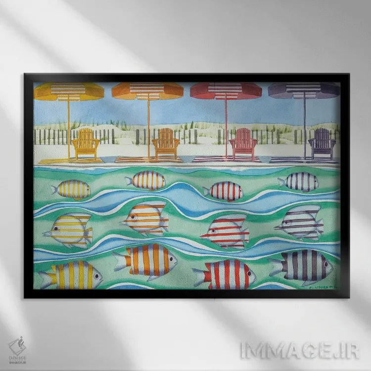 تابلو همزمانی مناطق گرمسیری اثر کوری کلیفورد - نمای قابدار مشکی