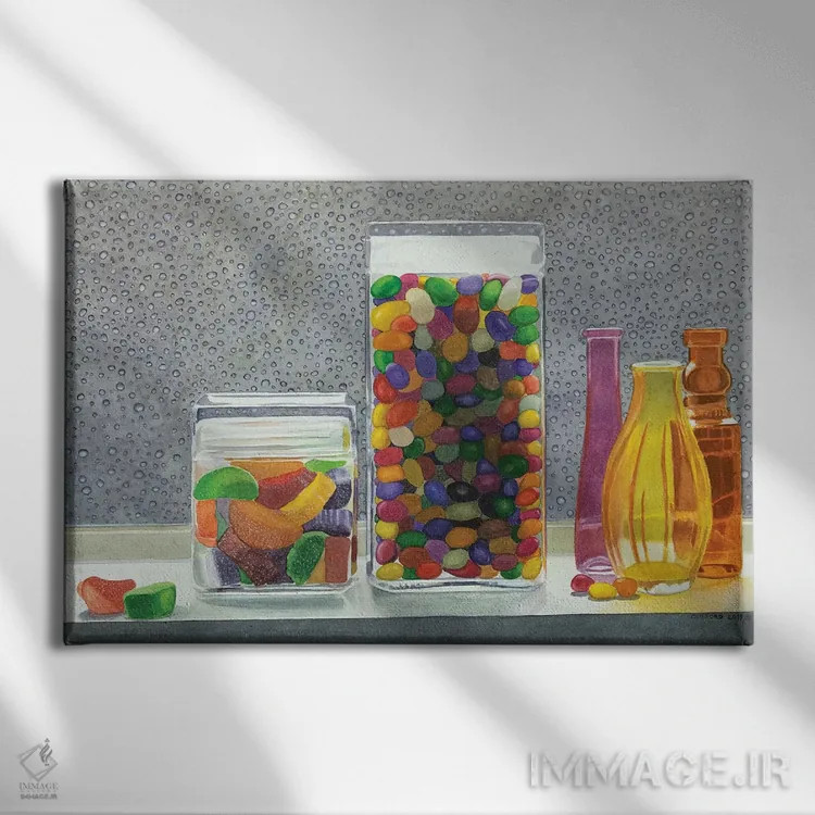 تابلو باران آبنباتی اثر کوری کلیفورد - نمای روبهرو روی دیوار