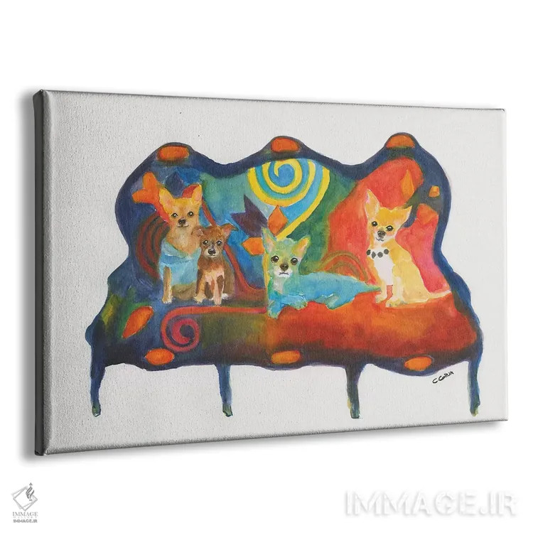 تابلو سهگانهٔ چیهواهوا (نوع سگ) اثر کانی کالم - نمای پرسپکتیو محصول