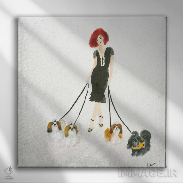 تابلو پیادهروی شیتزو (نوع سگ) اثر کانی کالم - نمای روبهرو روی دیوار