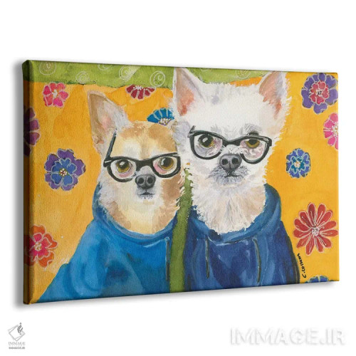 تابلو چیهواهواهای آبی (نوع سگ) اثر کانی کالم - نمای پرسپکتیو محصول