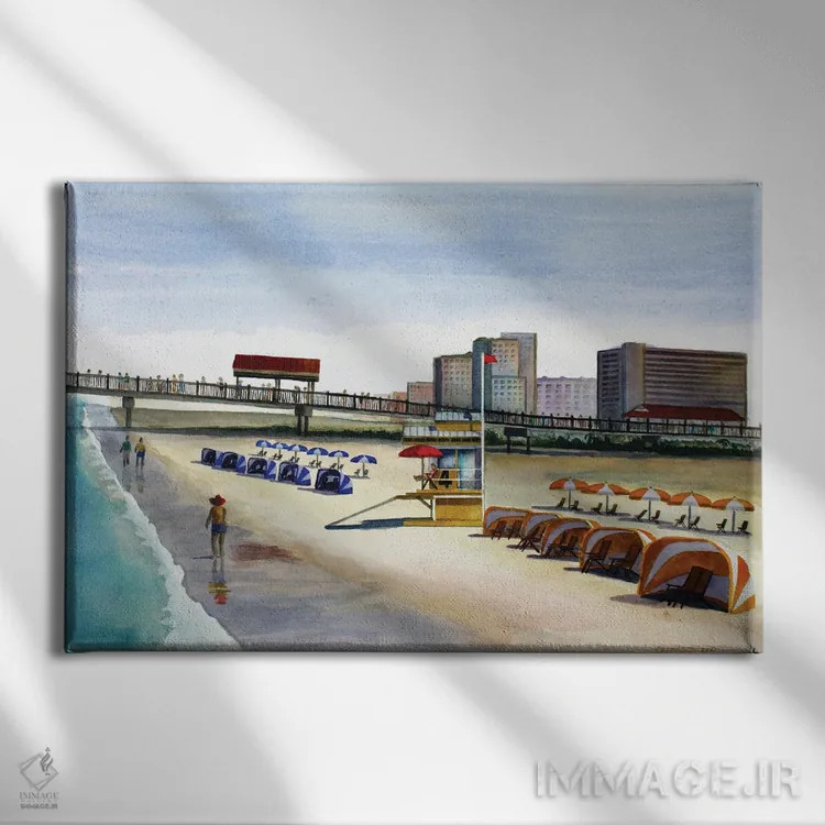تابلو اسکلهٔ پیادهروی ساحلی اثر کوری کلیفورد - نمای روبهرو روی دیوار