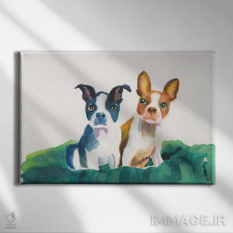 تابلو بیایید کنار هم بنشینیم اثر کانی کالم - نمای روبهرو روی دیوار