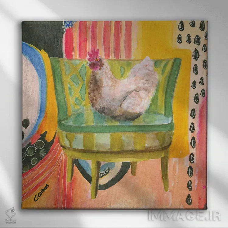 تابلو مرغ سالننشین اثر کانی کالم - نمای روبهرو روی دیوار