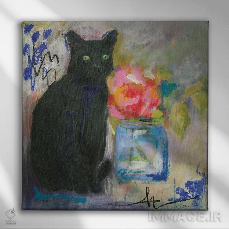 تابلو فقط یک گربهٔ سیاه را دوست بدار اثر کانی کالم - نمای روبهرو روی دیوار