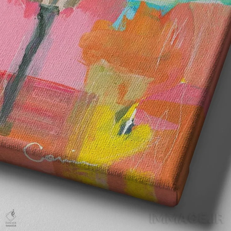 تابلو رویای تابستانی اثر کانی کالم - نمای نزدیک بافت بوم